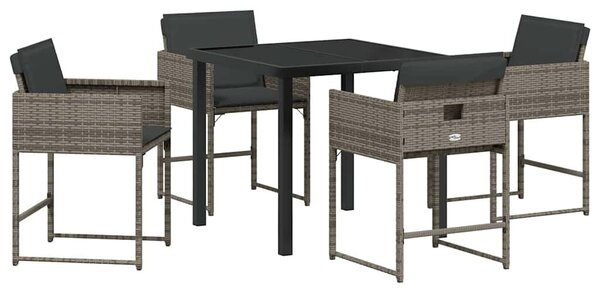 VidaXL Kert étkező szett 5 pcs Szürke polirattan