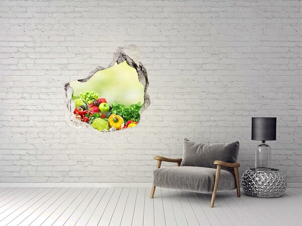3d lyuk fal dekoráció Gyümölcsök és zöldségek