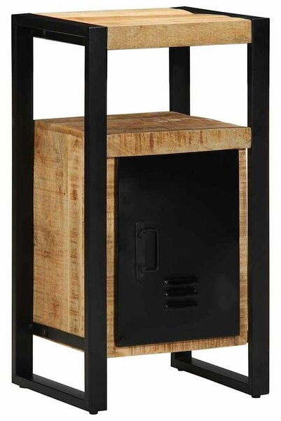 VidaXL Fürdőszoba Székény ajtóval Barna 40 x 35 x 75 cm Tömör Mangófát