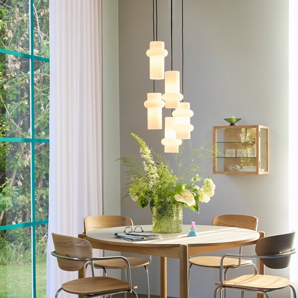 Függőlámpa Hübsch, Pilule Down, dimmable, Fehér, Nappali, Üveg, Skandináv