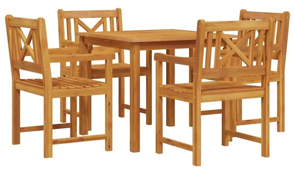 VidaXL Kert étkező szett 5 pcs Barna Tömör akácfa