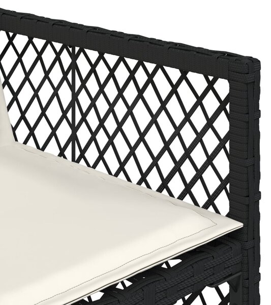 VidaXL Kerti Étkezőgarnitúra - 9 részes - Fekete Polyrattan