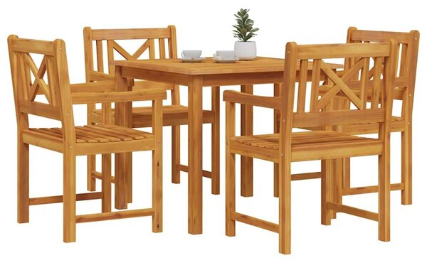 VidaXL Kert étkező szett 5 pcs Barna Tömör akácfa