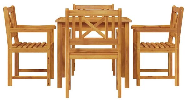 VidaXL Kert étkező szett 5 pcs Barna Tömör akácfa