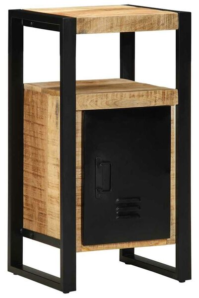 VidaXL Fürdőszoba Székény ajtóval Barna 40 x 35 x 75 cm Tömör Mangófát