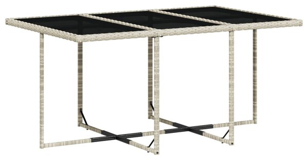 VidaXL 7 részes világosszürke polyrattan kerti étkezőszett párnával