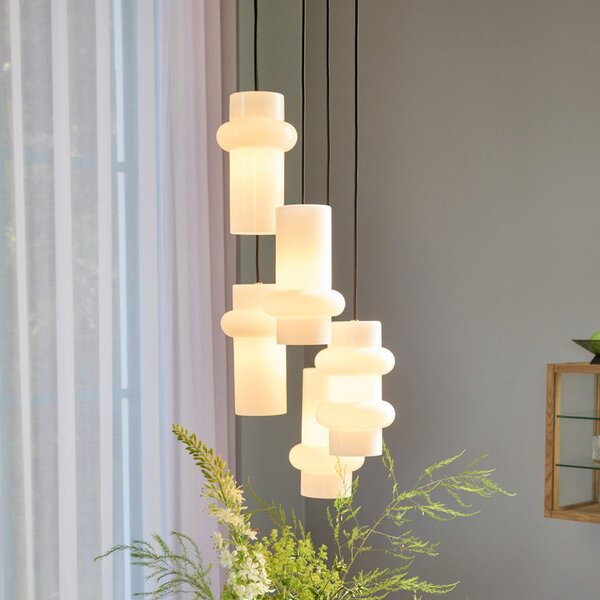 Függőlámpa Hübsch, Pilule Up, dimmable, Fehér, Nappali, Üveg, Skandináv