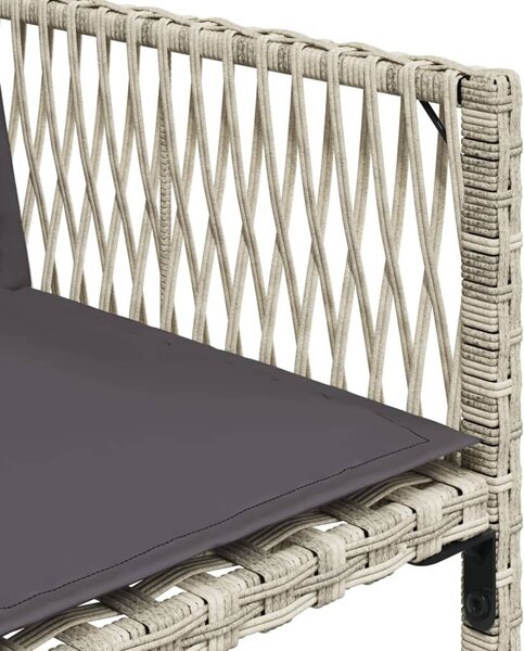 VidaXL 7 részes világosszürke polyrattan kerti étkezőszett párnával