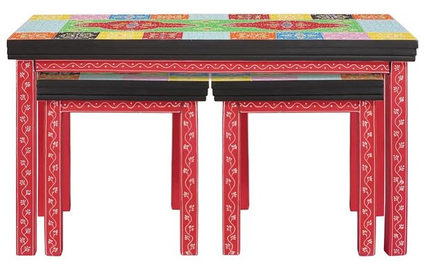 VidaXL Fészekasztal Barna 38 x 38 x 41.5 cm Tömör mangófa