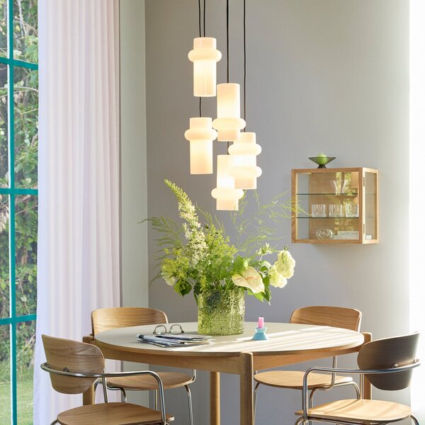 Függőlámpa Hübsch, Pilule Down, dimmable, Fehér, Nappali, Üveg, Skandináv