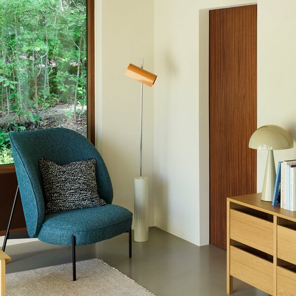 Állólámpa Hübsch, Reflector, dimmable, Narancs, Nappali, Fém, Skandináv