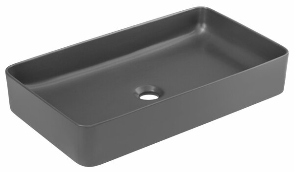 Eros SLIM 2 - PULTRA ültethető - Top Counter - porcelán mosdó - MATT SZÜRKE - 61 x 35 x 11 cm