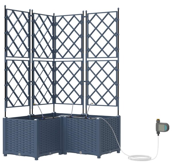 VidaXL Kerti cserép 3 db Szürke 80 x 80 x 142 cm PP