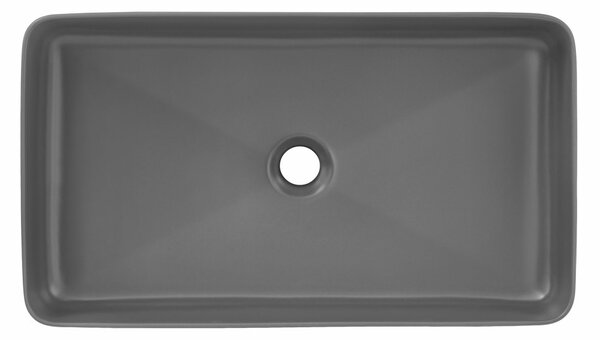 Eros SLIM 2 - PULTRA ültethető - Top Counter - porcelán mosdó - MATT SZÜRKE - 61 x 35 x 11 cm