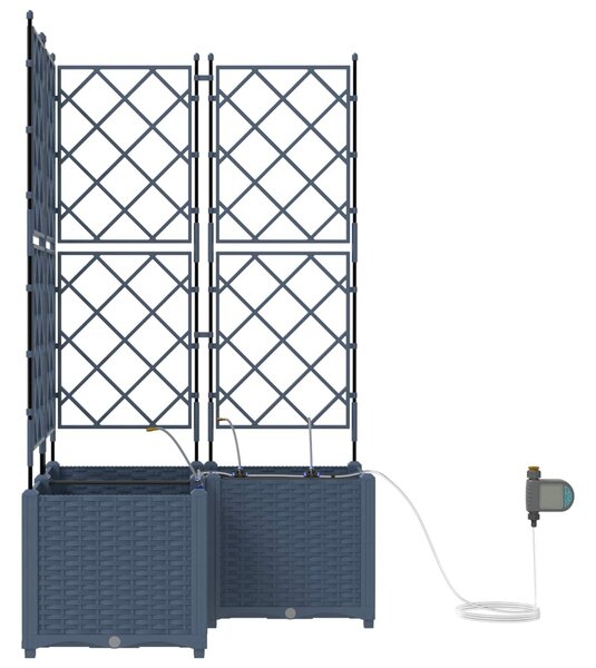VidaXL Kerti cserép 3 db Szürke 80 x 80 x 142 cm PP