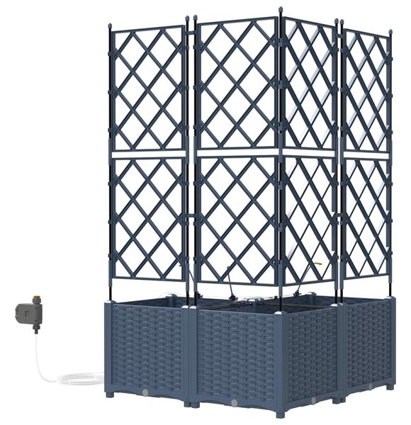 VidaXL Kerti cserép 3 db Szürke 80 x 80 x 142 cm PP