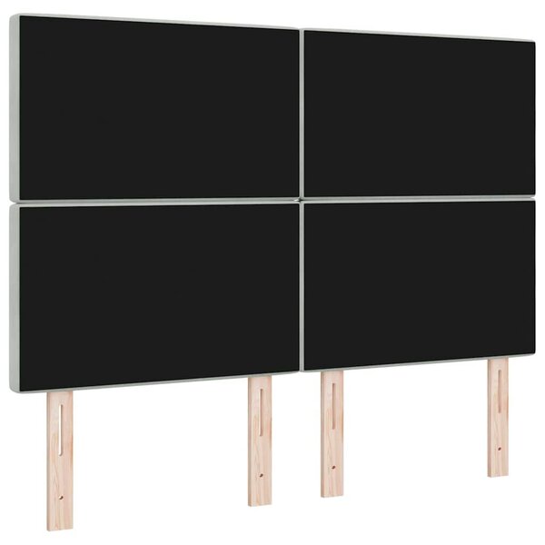 VidaXL LED ágytámla LED szalagokkal Világosszürke 160 cm Bársony