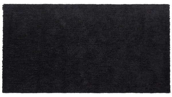 Fekete hosszú szálú szőnyeg 80 x 150 cm DEMRE
