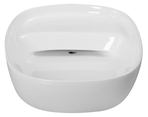 Invena Elara, pultra szerelhető mosdó 460x370x135 mm, fényes fehér, INV-CE-03-P46-Y