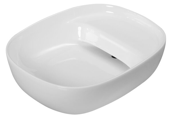 Invena Elara, pultra szerelhető mosdó 460x370x135 mm, fényes fehér, INV-CE-03-P46-Y