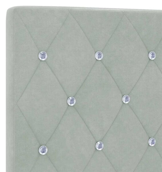 VidaXL LED ágytámla LED szalagokkal Világosszürke 160 cm Bársony