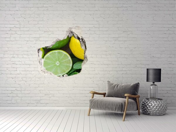 3d lyuk fal dekoráció Lime és citrom