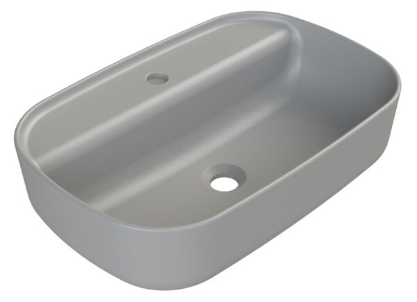 CeraStyle AQUA - PULTRA ültethető - Top Counter - porcelán mosdó - MATT SZÜRKE - 60 x 40 cm