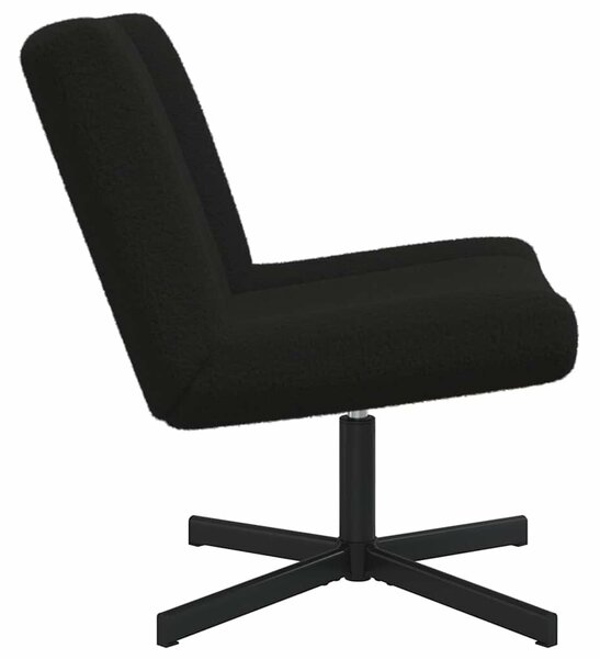 VidaXL Forgószék Fekete 63 x 75 x 76 cm Báránybőr