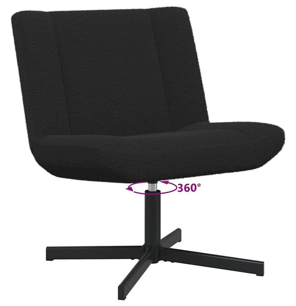 VidaXL Forgószék Fekete 63 x 75 x 76 cm Báránybőr