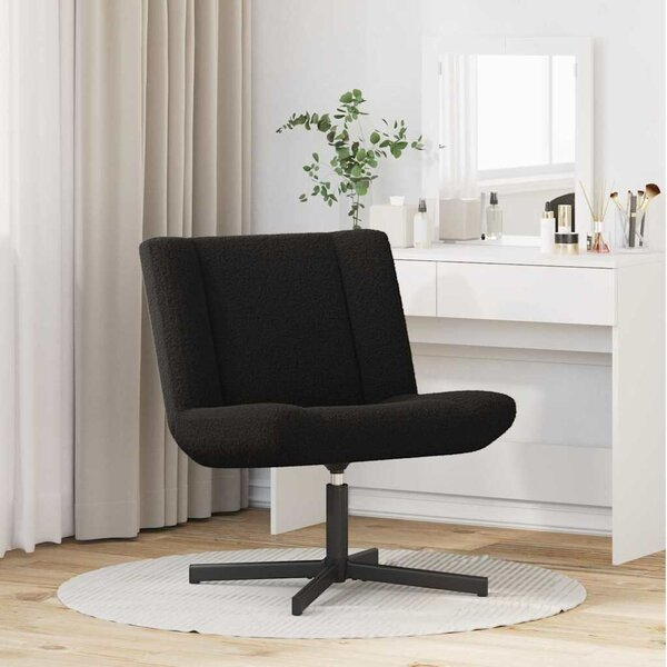 VidaXL Forgószék Fekete 63 x 75 x 76 cm Báránybőr