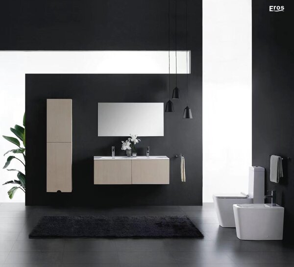 Eros ES QUADRO monoblokk WC - perem nélküli - WC ülőkével komplett