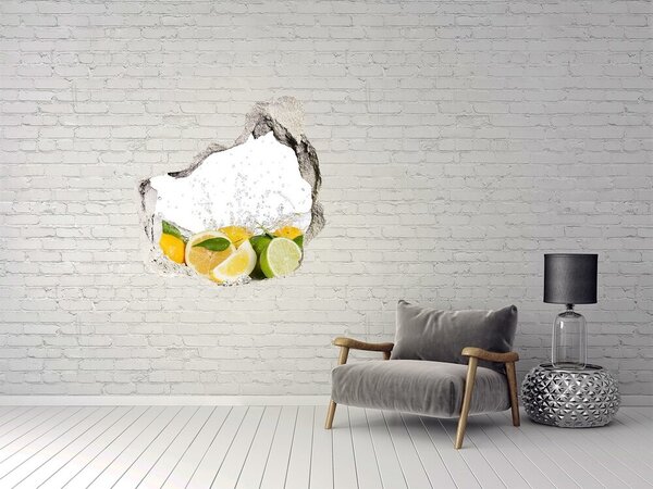 3d lyuk fal dekoráció Citrusfélék és a víz