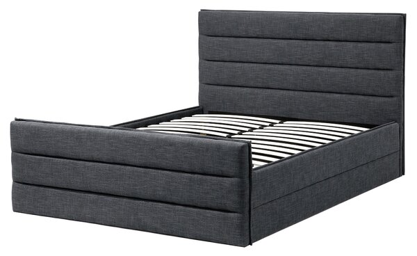 Ágy VALBONNE 160 x 200 cm Sötétszürke