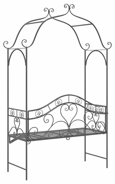 VidaXL Kerti pad párnával Fekete 104 x 54 x 93cm Acél