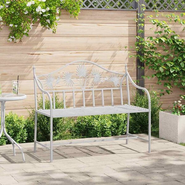 VidaXL Kerti pad Fehér 104 x 54 x 93cm Acél