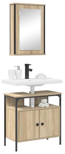 VidaXL Fürdőszoba bútor szett 2 db Barna 60 x 30 x 60 cm Szerelt fa