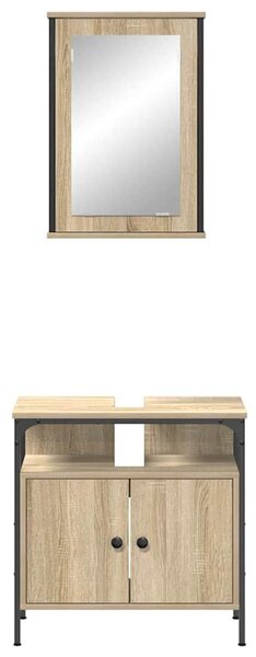 VidaXL Fürdőszoba bútor szett 2 db Barna 60 x 30 x 60 cm Szerelt fa