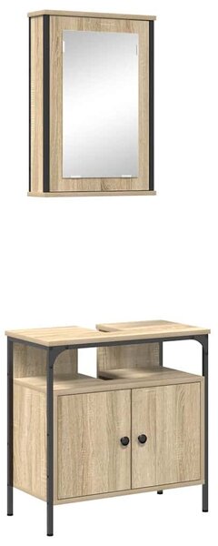 VidaXL Fürdőszoba bútor szett 2 db Barna 60 x 30 x 60 cm Szerelt fa