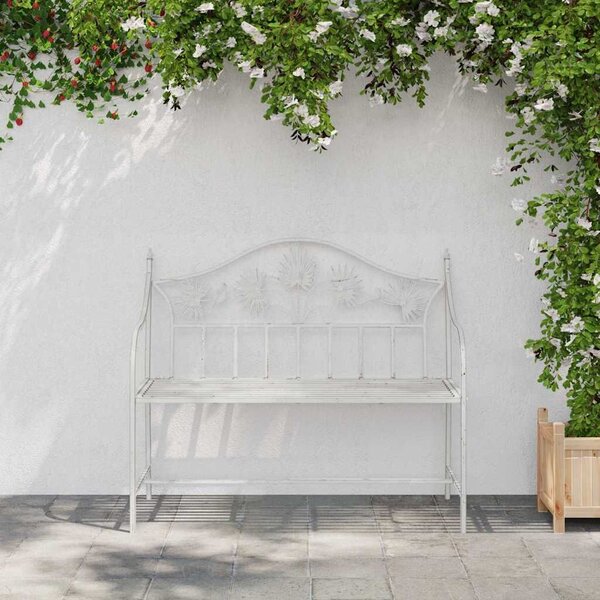 VidaXL Kerti pad Fehér 104 x 54 x 93cm Acél