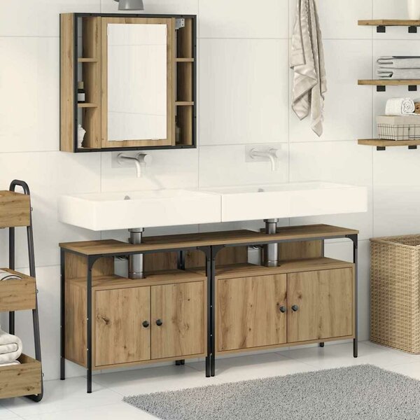 VidaXL Fürdőszobai Mosdószekrények 3 db Barna 80 x 30 x 60 cm