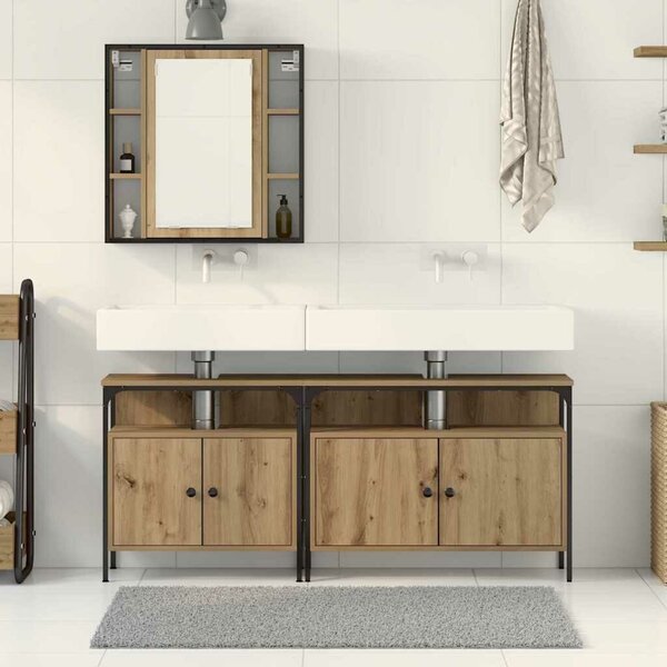VidaXL Fürdőszobai Mosdószekrények 3 db Barna 80 x 30 x 60 cm
