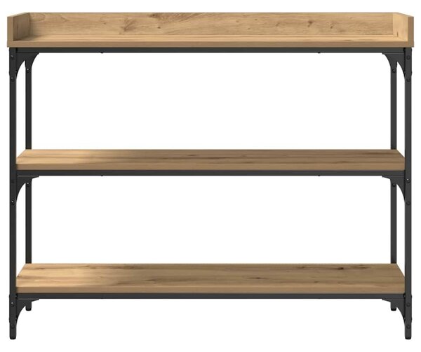 VidaXL Konzolasztal polcokkal kézműves tölgy 100 x 30 x 80 cm