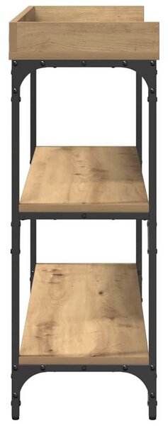 VidaXL Konzolasztal polcokkal kézműves tölgy 100 x 30 x 80 cm