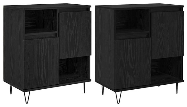 VidaXL Széf 2 db Fekete tölgy 60 x 35 x 70 cm