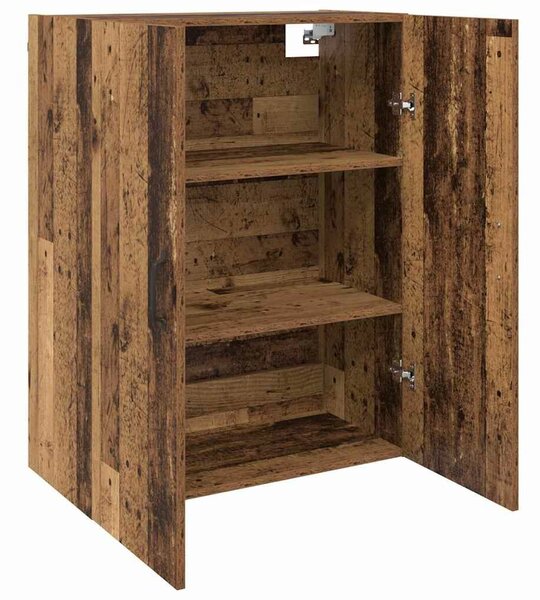 VidaXL Fali szekrény 2 db Öreg fa 69,5 x 34 x 90 cm Szerelt Fa
