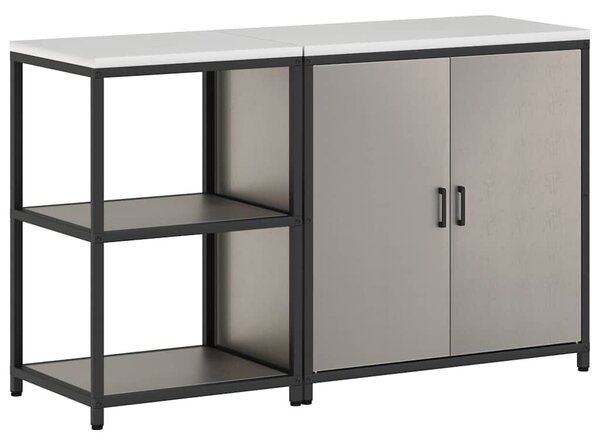 VidaXL Konyhai Tároló Készlet polcokkal 2 pcs Rozsdás 150 x 50 x 92 cm