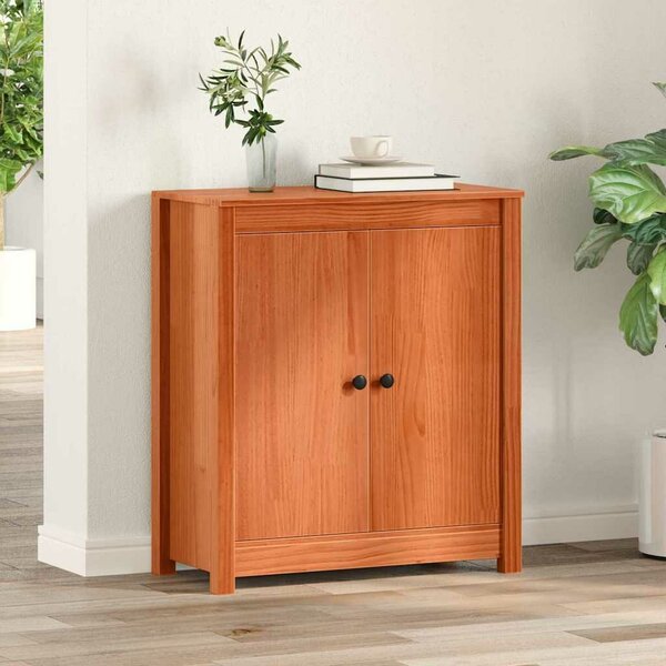 VidaXL Széf Faggyú barna 70 x 35 x 80 cm Tömör fenyőfa