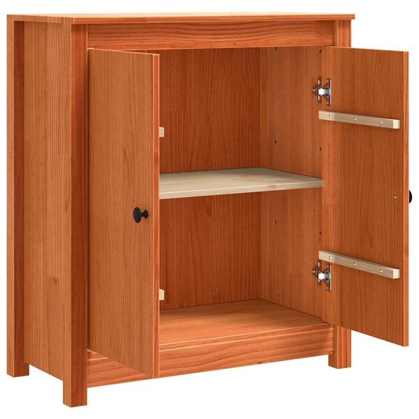 VidaXL Széf Faggyú barna 70 x 35 x 80 cm Tömör fenyőfa