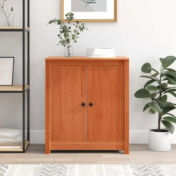 VidaXL Széf Faggyú barna 70 x 35 x 80 cm Tömör fenyőfa