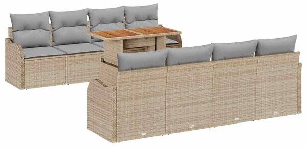VidaXL Kerti Kanapé Szett párnával 7 pcs bézs és világosszürke
